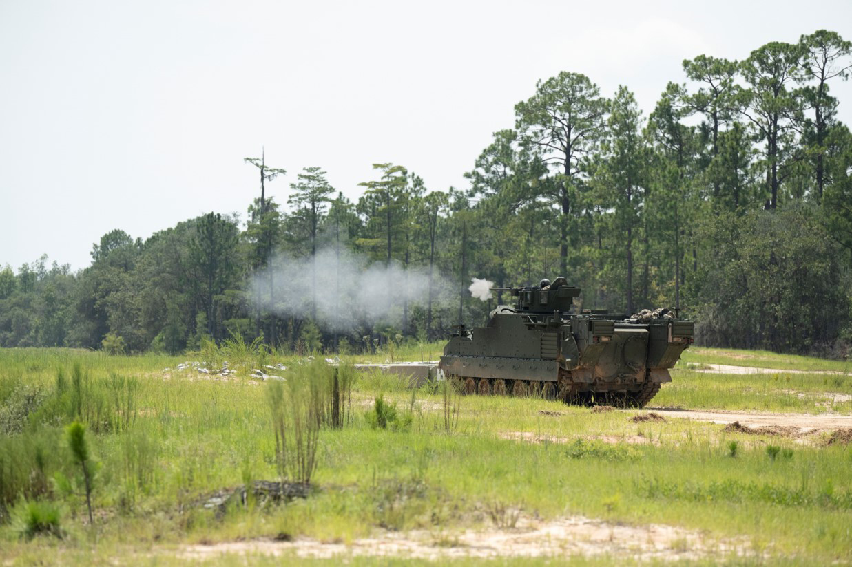 The AMPV during a live fire test at Fort Stewart