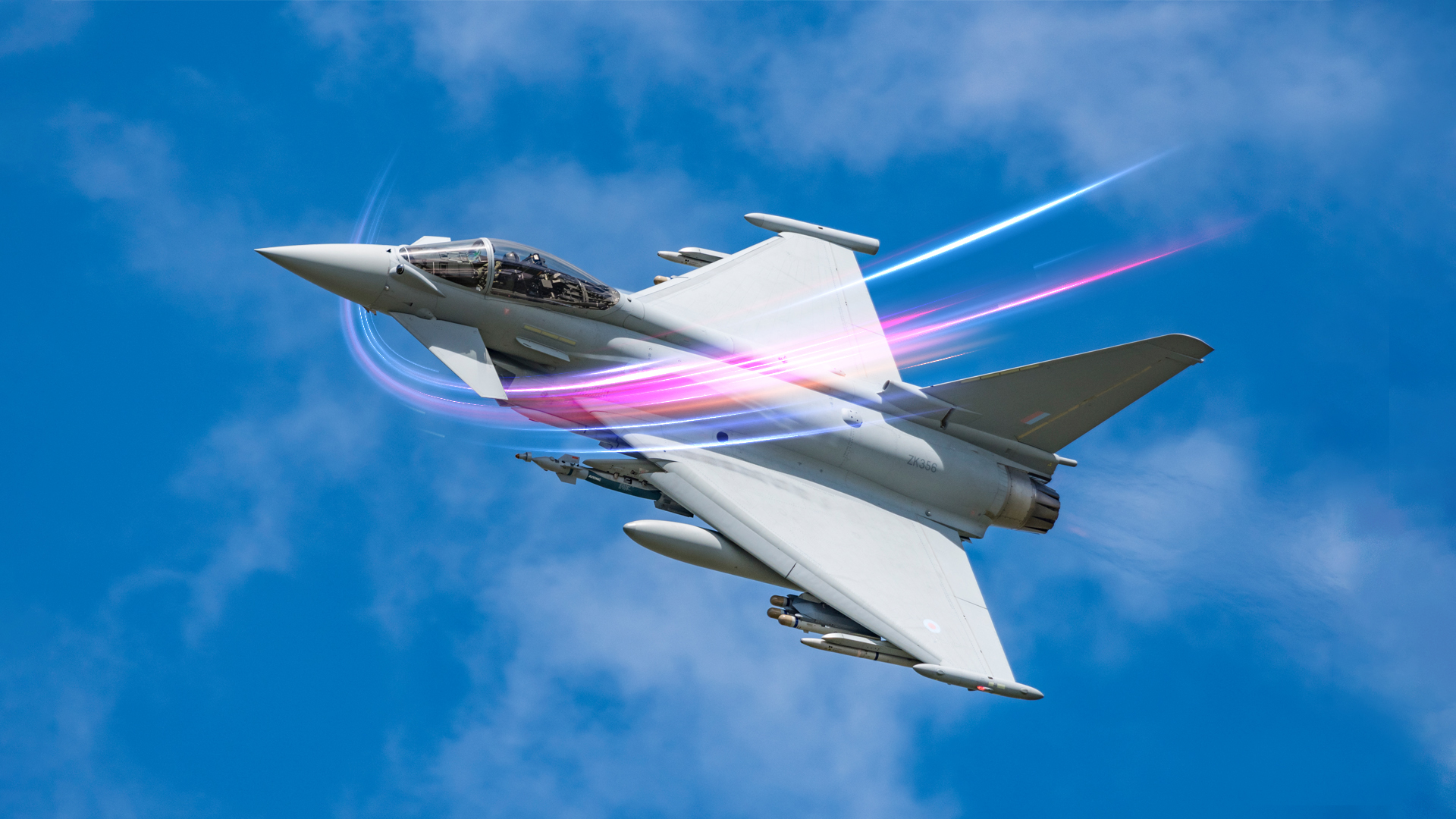 Eurofighter Typhoon in flight. Typhoon plays a key role in protecting security and defence in Europe and the Middle East. 