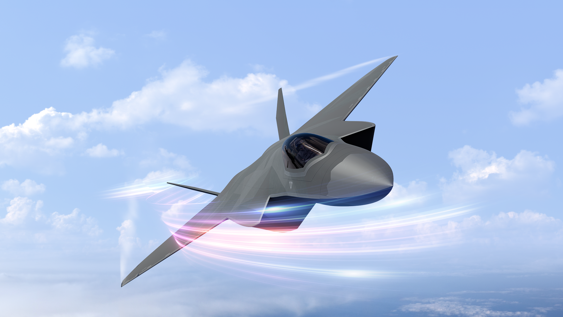 Concept imagery of Tempest in flight. Tempest is the future of combat air for the UK. 