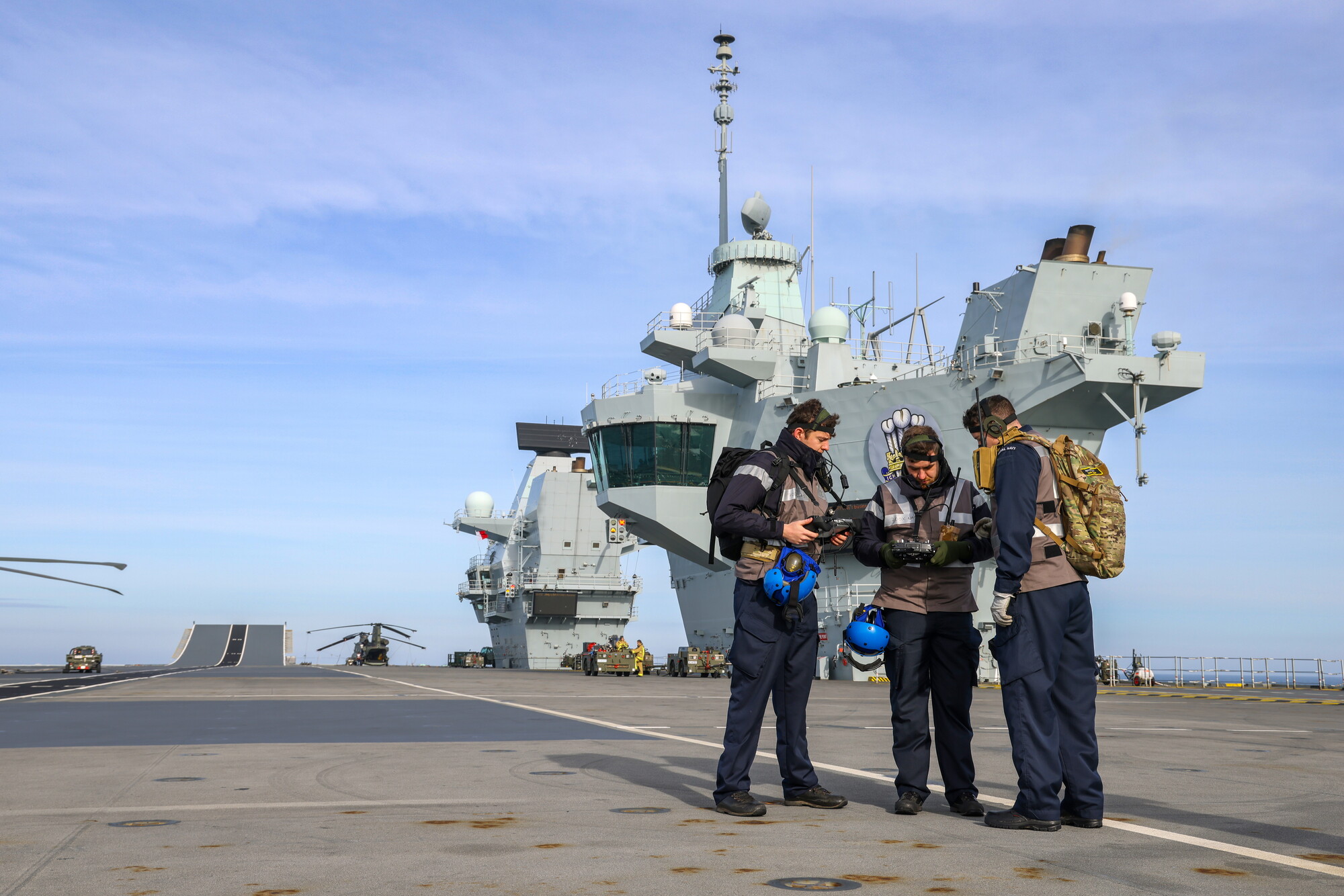 700X Naval Air Squadron on board HMS Prince of Wales flying the Malloy Drone.